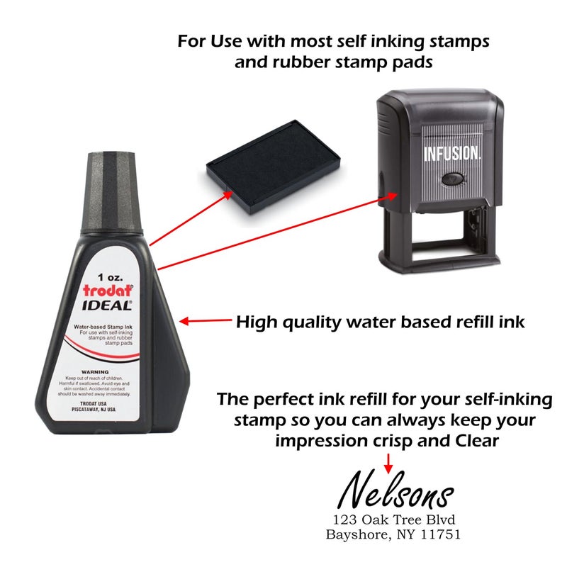 Trodat Self-Inking Stamp Ink - 1oz Refill Bottle- Green - Image 2